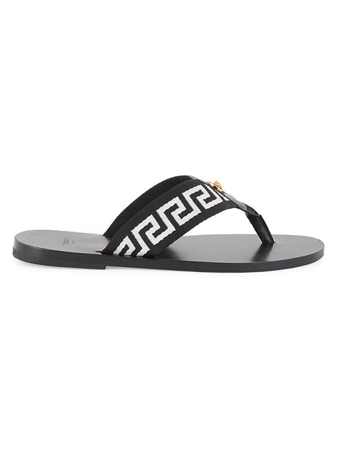 versace nastro leather thong sandals|Shop Versace Nastro Logo Leather Sandals .